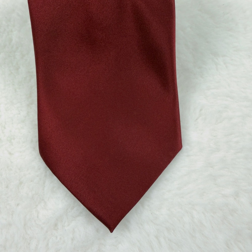 Geoffrey Beene Mens Burgundy Solid Satin Necktie RN 43170 Formal Wear Tie